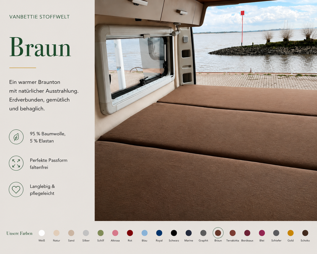 VanBettie Stoffwelt – Farbe Braun
