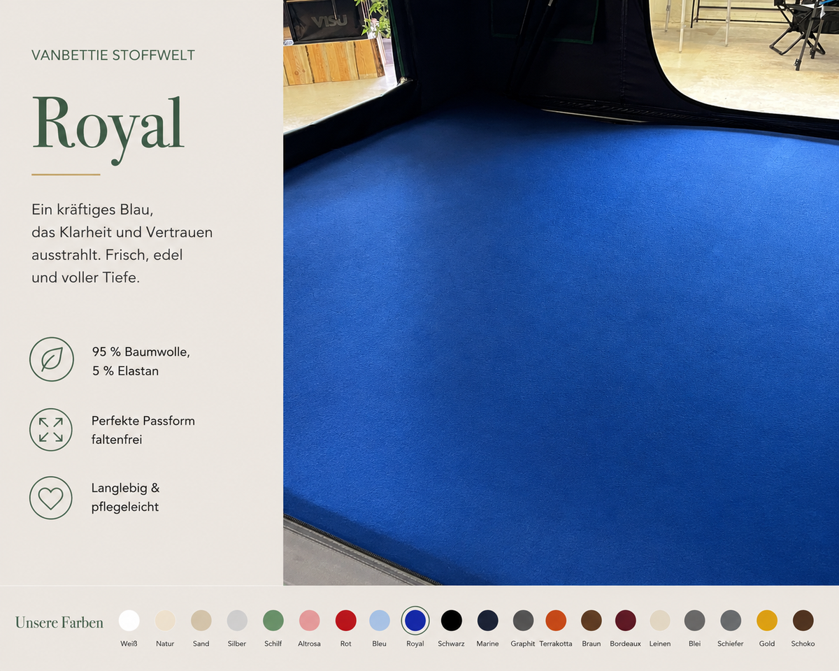 VanBettie Stoffwelt – Farbe Royalblau