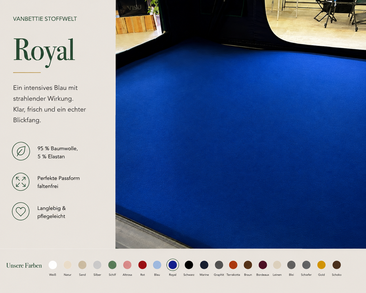 VanBettie Stoffwelt – Farbe Royalblau