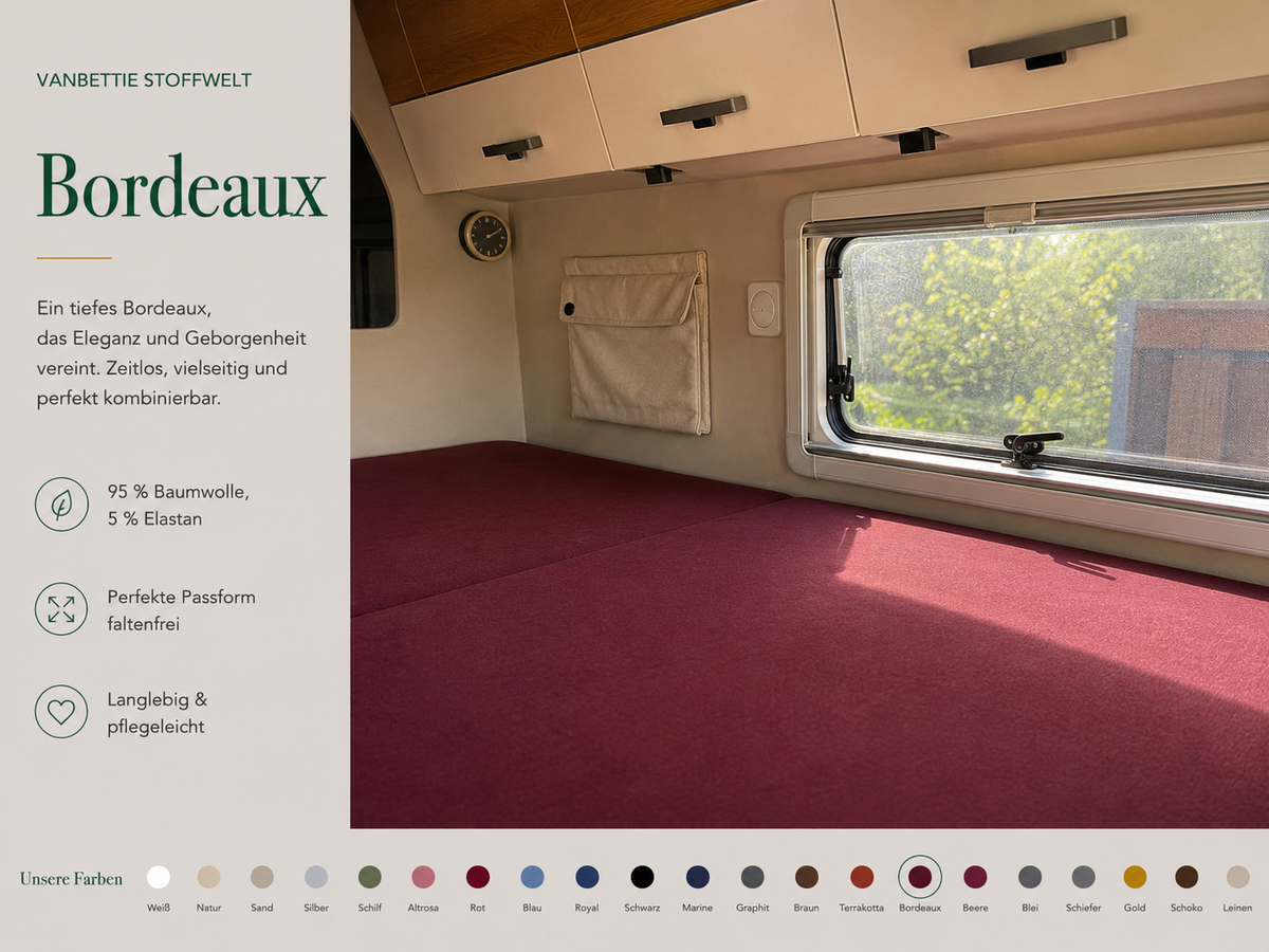 VanBettie Stoffwelt – Farbe Bordeaux
